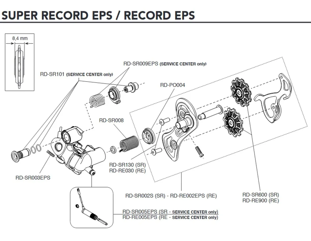 Campagnolo Record EPS 11s Schaltwerk Ersatzteil RD-RE030 | Schalträdchenschrauben 2 Stück