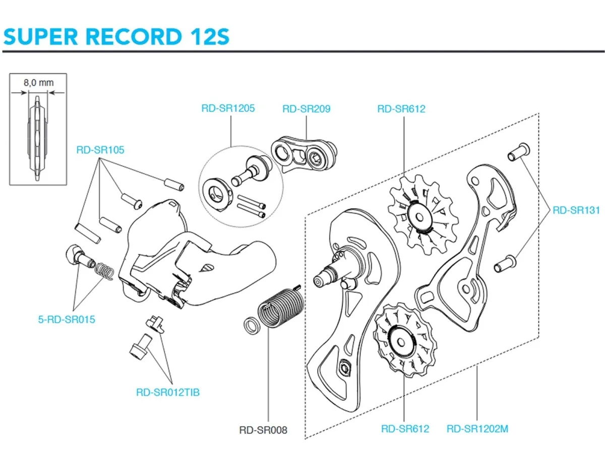 Campagnolo Super Record 12s Schaltwerk Ersatzteil RD-SR012TIB | Zugklemmscheibe + Schraube