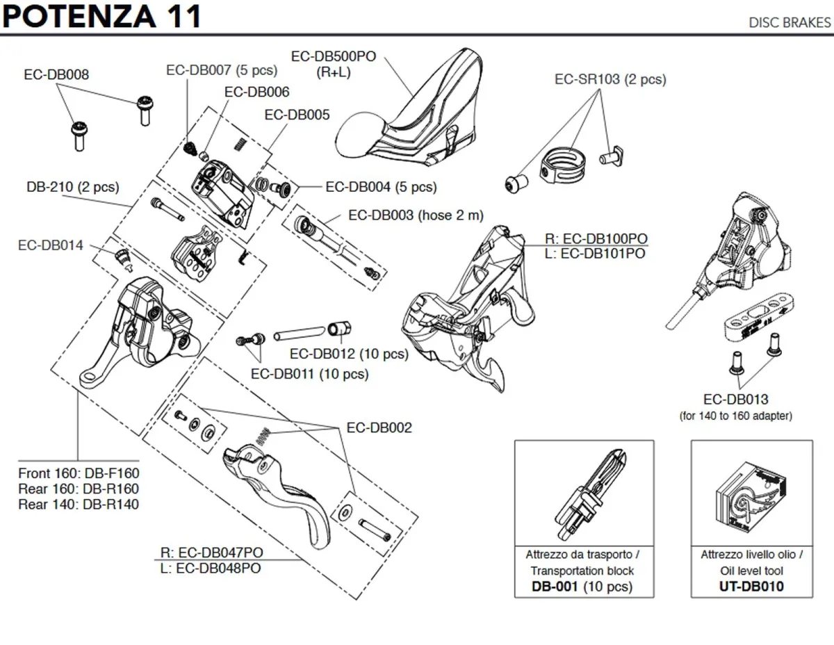 Campagnolo Brems-Schalthebel Ersatzteil EC-DB003 | 2m Bremsleitung + Endstück