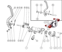 Formula R1 The One Bremshebel Schelle silber ohne Schrauben Mod 2010-11 - Restbestand