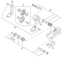 Shimano Dura Ace Di2 RD-7970 Ersatzteil Befestigungs-Achse komplett Nr 1