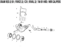 Sram 700 HRD Ersatzteil Bremssattel für 700 HRD Bremse Nr 1 schwarz