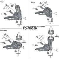 Shimano XTR Einstellschraube mit Gegenplatte für Umwerfer FD-M9000 Nr 2