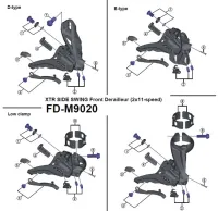 Shimano XTR Einstellschraube mit Gegenplatte für Umwerfer FD M9020 Nr 2