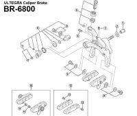 Shimano Ultegra BR 6800 Bremsen Bremskabel Befestigungsschraube mit Platte Nr 8