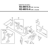 Shimano Saint RD-M810A Schaltwerk Ersatzteil | Einstellschrauben für Schaltwerk u Platte Nr 4