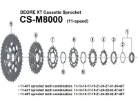 Ersatzteile Shimano Deore XT CS-M8000 Kassette 11 fach