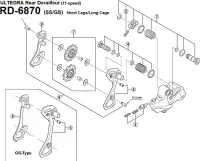 Ersatzteile Shimano Ultegra RD-6870 Di2 Schaltwerk 11 fach