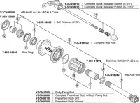 Shimano XTR Schnellspanner Hinterrad für FHM 970/975, 168 mm Achse