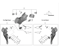 Shimano Ultegra Di2 ST-R8050 Schalt- Bremshebel Ersatzteil | Schaltgriff Gehäuse links Nr 10