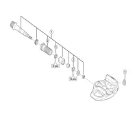 Shimano Ersatzteil Ultegra PD 6800 | Pedalachse rechts komplett mit Lagern lang Type E