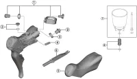 Shimano Ultegra Di2 ST-R8070 11 fach Schalt- Bremshebel Ersatzteil | Schelle komplett Nr 1