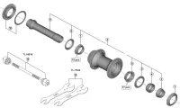 Ersatzteile Shimano XTR HB-M9110 / HB-M9110-B Vorderradnabe Disc