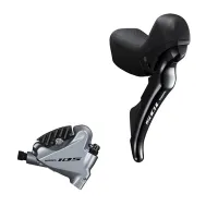 Shimano 105 Discbremse ST-R7020 STI Schaltbremshebel 11 fach rechts + BRR7070 Flatmount Bremssattel Hinterrad silber