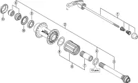 Ersatzteile Shimano XTR FH-M970 Hinterradnabe