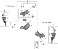 Shimano 105 ST-R7000 Schalt-Bremshebel Ersatzteil | Halter-Einheit links Nr 7 - ausverkauft