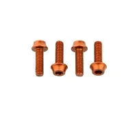 Wolf Tooth Aluminium Flaschenhalterschrauben Set - M5x15mm Zylinderkopf orange